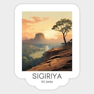 A Vintage Travel Illustration of Sigiriya - Sri Lanka Sticker